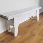 SOLD - Vintage Inspired Bench Seat with Distressed White Washed Finish