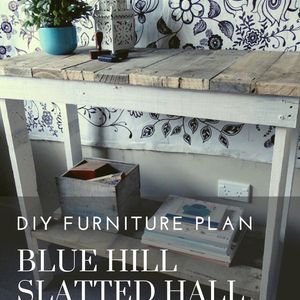 Blue Hill Slatted Hall Table / Shelves